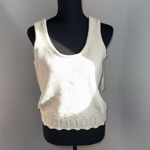 NWT Cream Knit Sleeveless Top